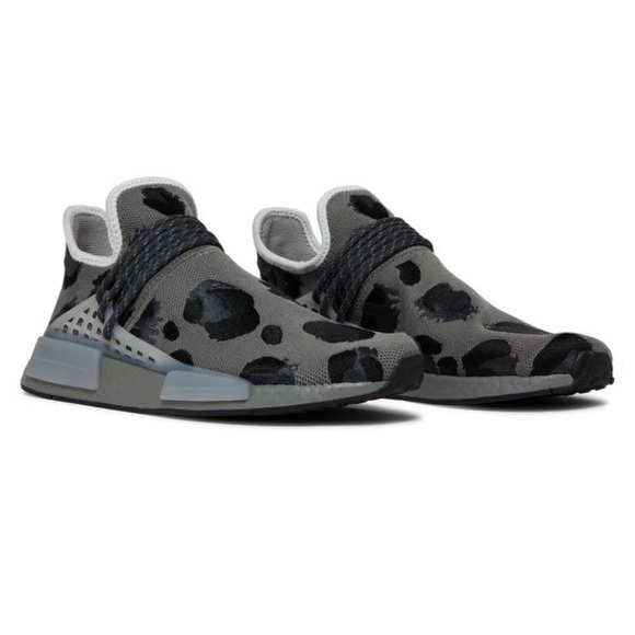 Adidas Pharrell Williams HU NMD Shoes Animal Print Ash Grey ID1531 Mens Size 12 - Picture 1 of 9